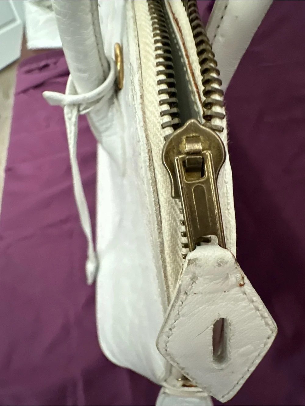 Hermes White Ostrich Bolide Bag